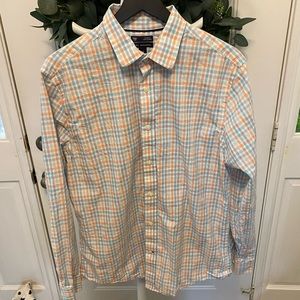 Mens GAP Premium Classic Fit Grid Plaid Button Down LS L